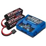 Traxxas  4S LiPo Completer Pack with Batteries (2) and 2973 EZ-Peak Live Dual Charger (TRA2997)