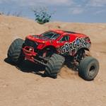 Arrma ARA3230ST2 1/10 GORGON 4X2 MEGA 550 Brushed Monster Truck RTR with Battery & Charger, Red