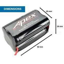 Apex  4.8v 2000mah Nimh Square Receiver Battery (APX7301)