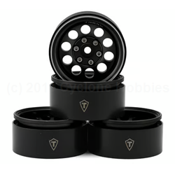 Treal Hobby Type F 1.9" 10-Hole Beadlock Wheels (Black) (4)