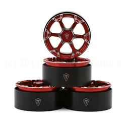 Treal Hobby Type 4P 1.9" 6-Spoke Beadlock Wheels (Red) (4)