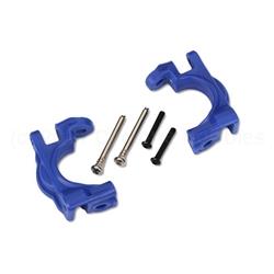Caster blocks (c-hubs), extreme heavy duty, blue (left & right)/ 3x32mm hinge pins (2)/ 3x20mm BCS )