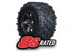 Traxxas  Maxx AT Tires and Black Wheels Glued and Mounted with Foam Inserts (2): X-Maxx (TRA7772X)