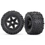 Tires and wheels, assembled, glued (black wheels, Talon EXT tires, foam inserts) (2) (TRA8672)