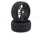 Belted Pre-Mounted 1/8 Buggy Tires - Pair (Black) (S1) (GRPGTX01-S1)