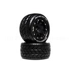 Bandito MT Belted 2.8 2WD Mounted Rear Tires, 0 Offset, Black (2) (DTXC5515)