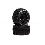 Duratrax Bandito ST Belt 3.8" Mounted Front/Rear Tires .5 Offset 17mm Black 2 
