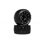 Lockup MT Belted 2.8 2WD Mounted Rear Tires, .5 Offset, Black (2) (DTXC5518)