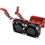 Apex APX8042RD 540 / 550 Red Aluminum Heat Sink W/ Two 30mm Fans #8042-rd