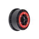 Pro-Line PRO271404 Sixer 2.2/3.0 Red/Black Bead-Loc Fr Wheels(2):SLH