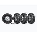 Traxxas TRA8183X Tires And Wheels, Assembled, Glued (1.9" Classic Chrome Wheels, Canyon Trail 4.6x1.9" Tires)