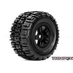 Roapex ROPR4001B Renegade 1/8 Monster Truck Tires, Mounted on Black Wheels, 17mm Hex (1 pair)