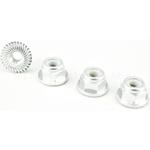 Apex APX9805 Silver 4mm Aluminum Serrated Nylon Locknut Wheel Nut Set #9805