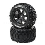 Six Pack X Belted Mounted Tires, 24mm Black (2)