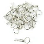 Silver 1/10 Large Bent Rc Anodized Body Clips - 25pcs