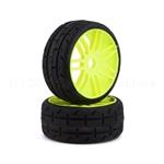 GRP GRPGTY01S02 Revo Belted Pre-Mounted 1/8 Buggy Tires (Yellow) (2) (S2) w/17mm Hex