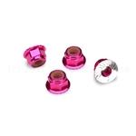 Traxxas TRA1747P Nuts, aluminum, flanged, serrated (4mm) (pink-anodized) (4)