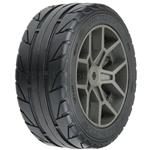 1/8 Victory S3 Front/Rear 35/85 2.4" Belted Mounted Tires, 14mm Gray: Vendetta