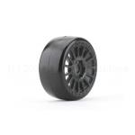 1/8 GT Buster Tires Mounted on Black Radial Rims, Medium Soft, Belted (2)