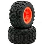 PowerHobby PHBPHT2372O 1/8 Raptor 3.8" Belted All Terrain Tires 17mm Mounted Orange