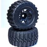 PowerHobby PHBPHT2366B 1/8 Defender 3.8" Belted All Terrain Tires 17mm Mounted Black