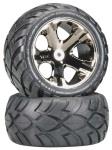 Traxxas  All-Star Black Chrome Wheels w/ Anaconda Tires (1 pair) (TRA3773A)