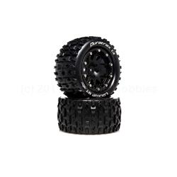 Lockup MT Belted 2.8 2WD Mounted Rear Tires, 0 Offset, Black (2) (DTXC5517)