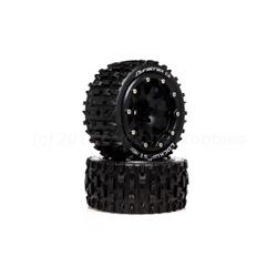 Lockup ST Belted 2.8 2WD Mounted Rear Tires, .5 Offset, Black (2) (DTXC5533)