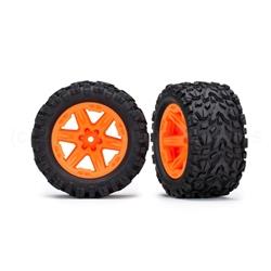 Tires & wheels, assembled, glued (2.8") (RXT orange wheels, Talon Extreme tires, foam inserts) (2) (TSM rated)