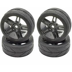 1/10 On-roadblack Split 5 Spoke Wheels and V Tread Rubber Tire (APX5001)