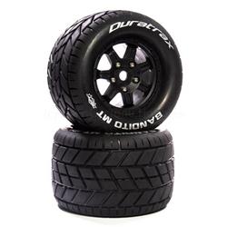 Duratrax DTXC5626 Bandito MT Belt 3.8" Mounted Front/Rear Tires 0 Offset 17mm, Black (2)