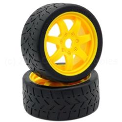 1/8 Gripper 42/100 Belted Mounted Tires 17mm Yellow