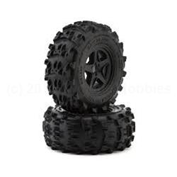 UpGrade RC Saw Blade 2.8" Pre-Mounted Off-Road Tires w/5-Star Wheels (2) (17mm/14mm/12mm Hex)