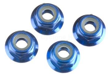 Traxxas  Flanged Nylon Locknuts 4mm, Blue (4 pcs) (TRA1747R)